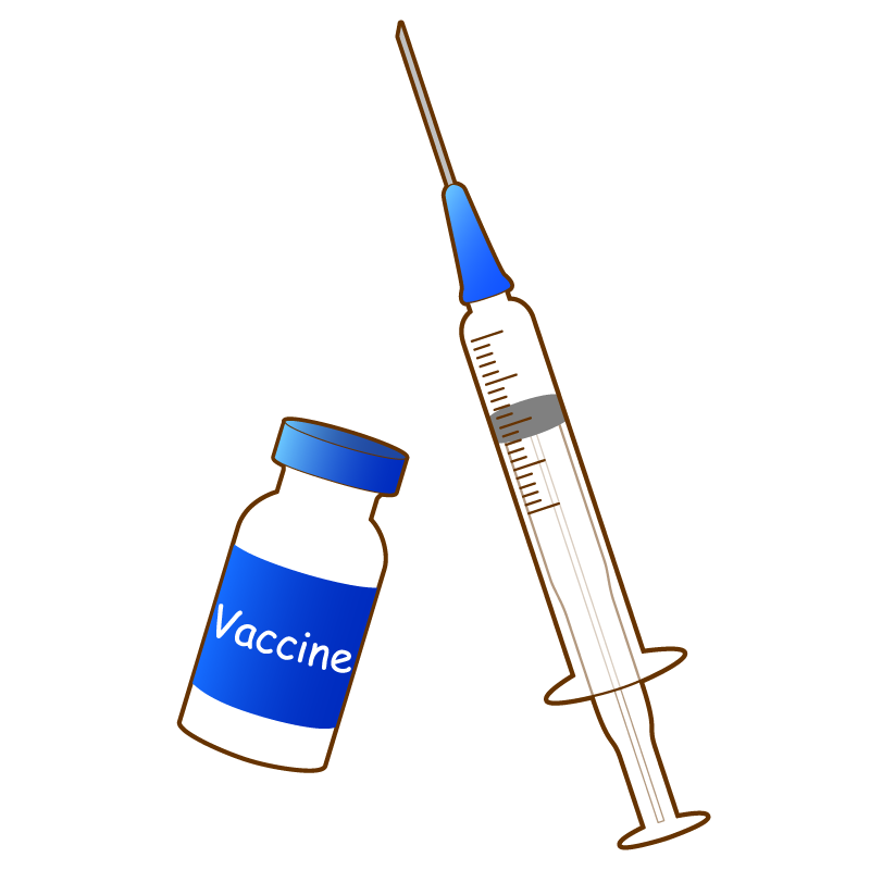 ワクチンと注射器の無料イラスト１