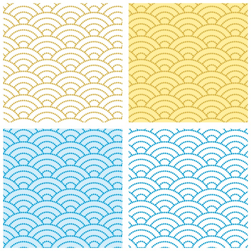 青海波のパターン素材・無料背景イラスト３