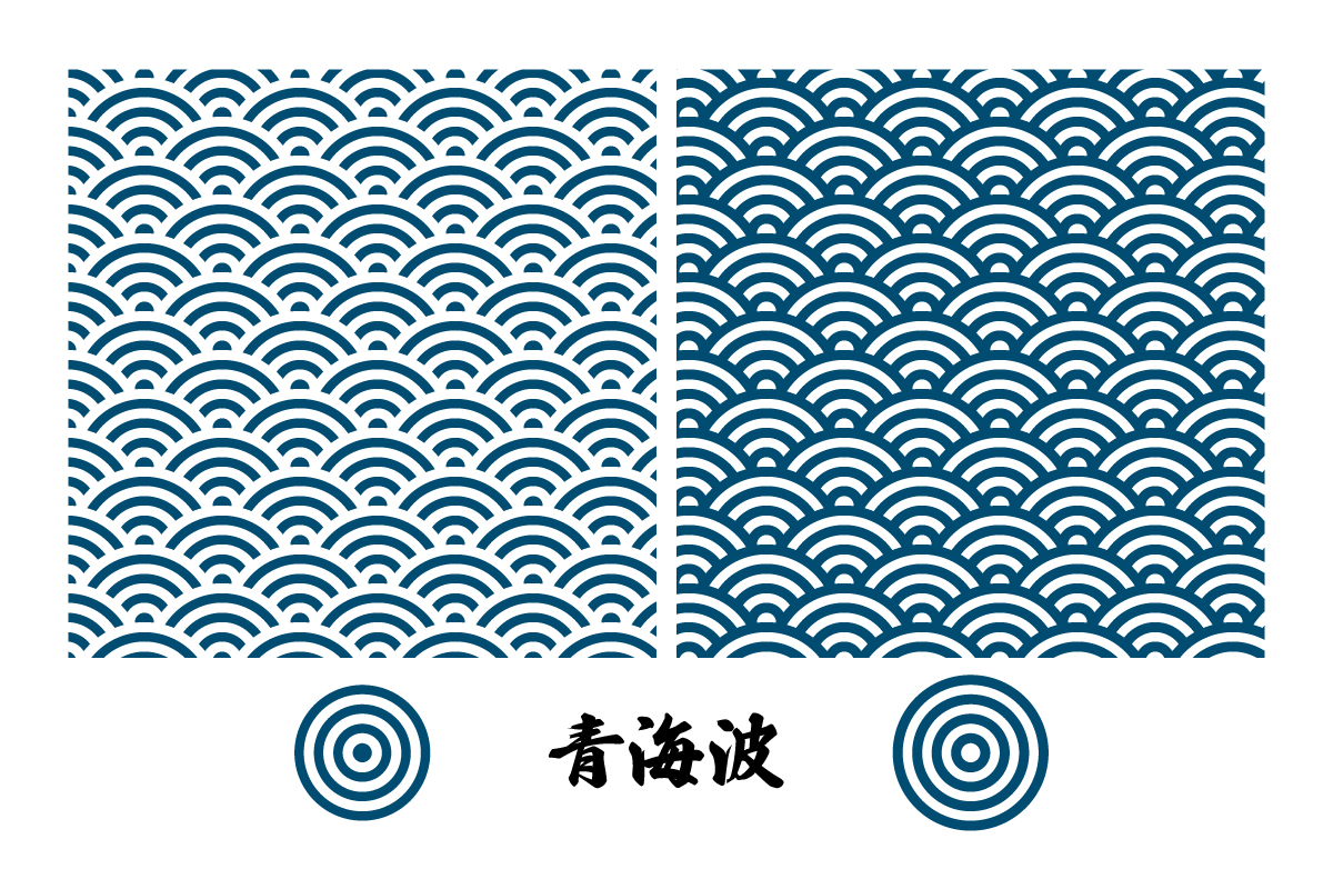 青海波のパターン素材・無料背景イラスト５