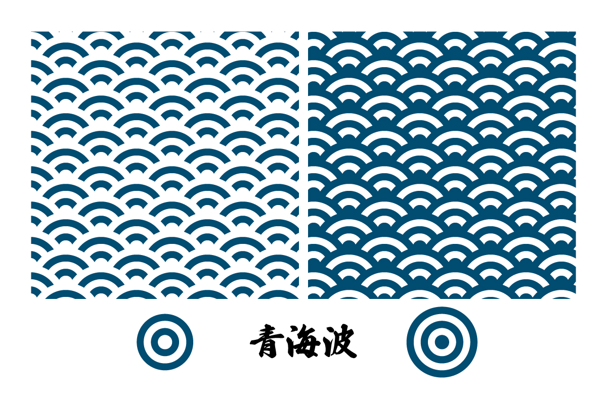 青海波のパターン素材・無料背景イラスト６