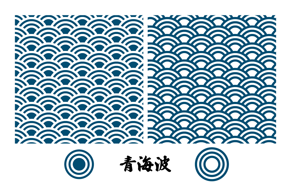 青海波のパターン素材・無料背景イラスト７