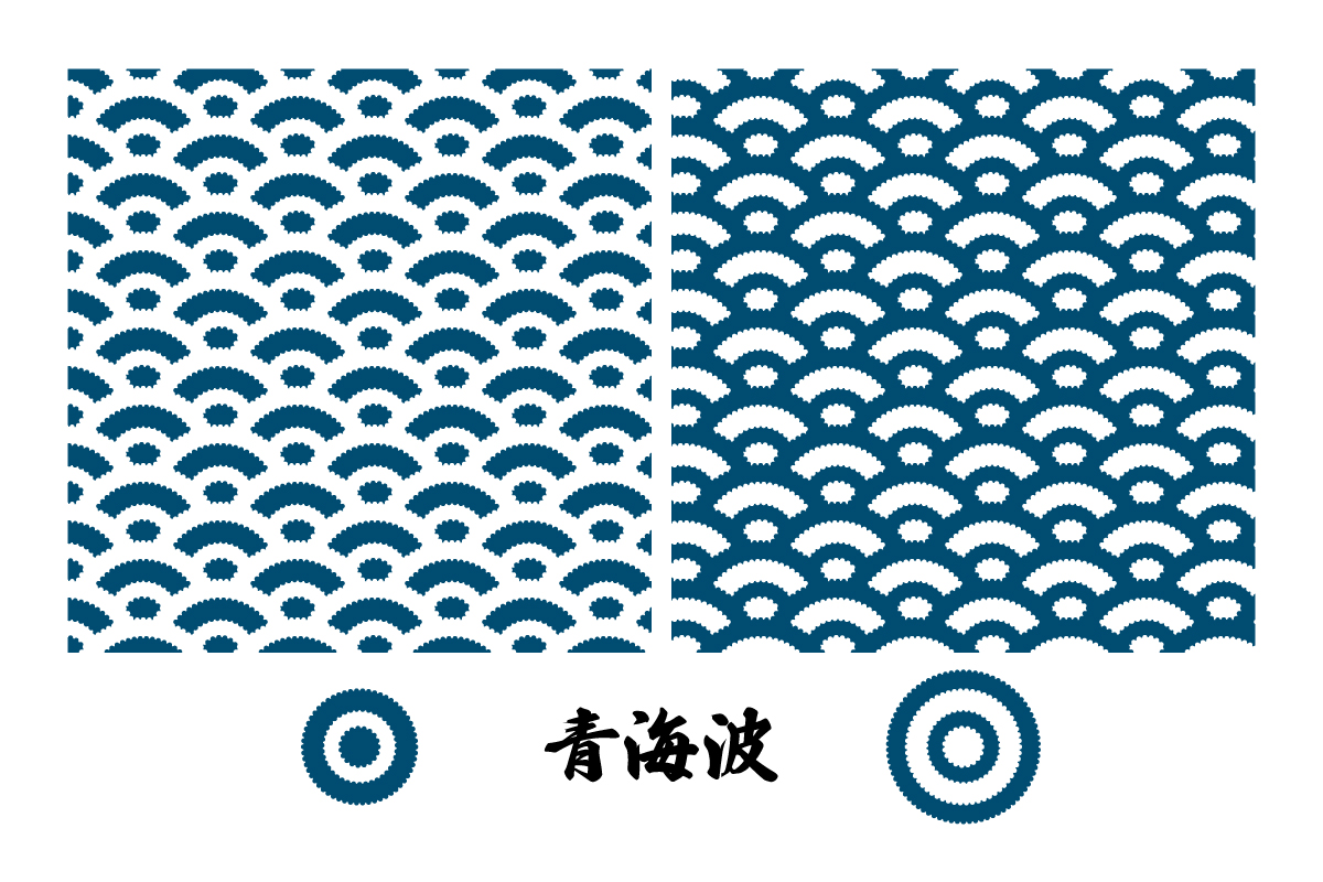青海波のパターン素材・無料背景イラスト９
